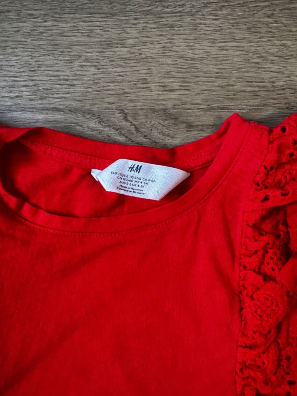 Girls Ruffle Sleeve Top Bundle | Cat & Jack & H&M | Pink & Red | Size 5-6Y / 6-6 - Picture 6 of 7